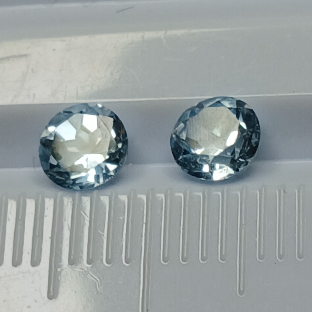 Elegant Sky Blue Topaz Gemstone Pair 5mm